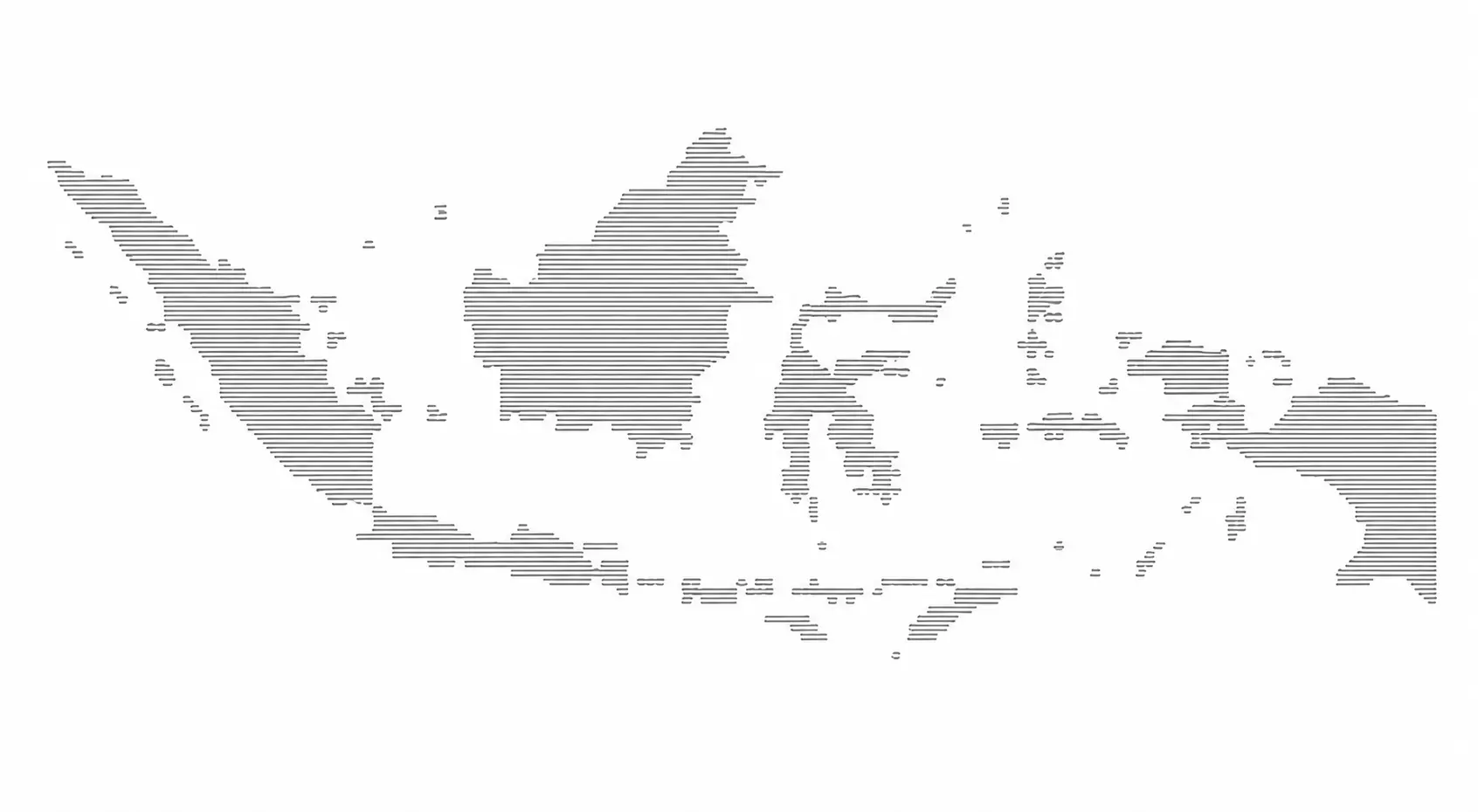 Map of Indonesia formed by fine horizontal lines